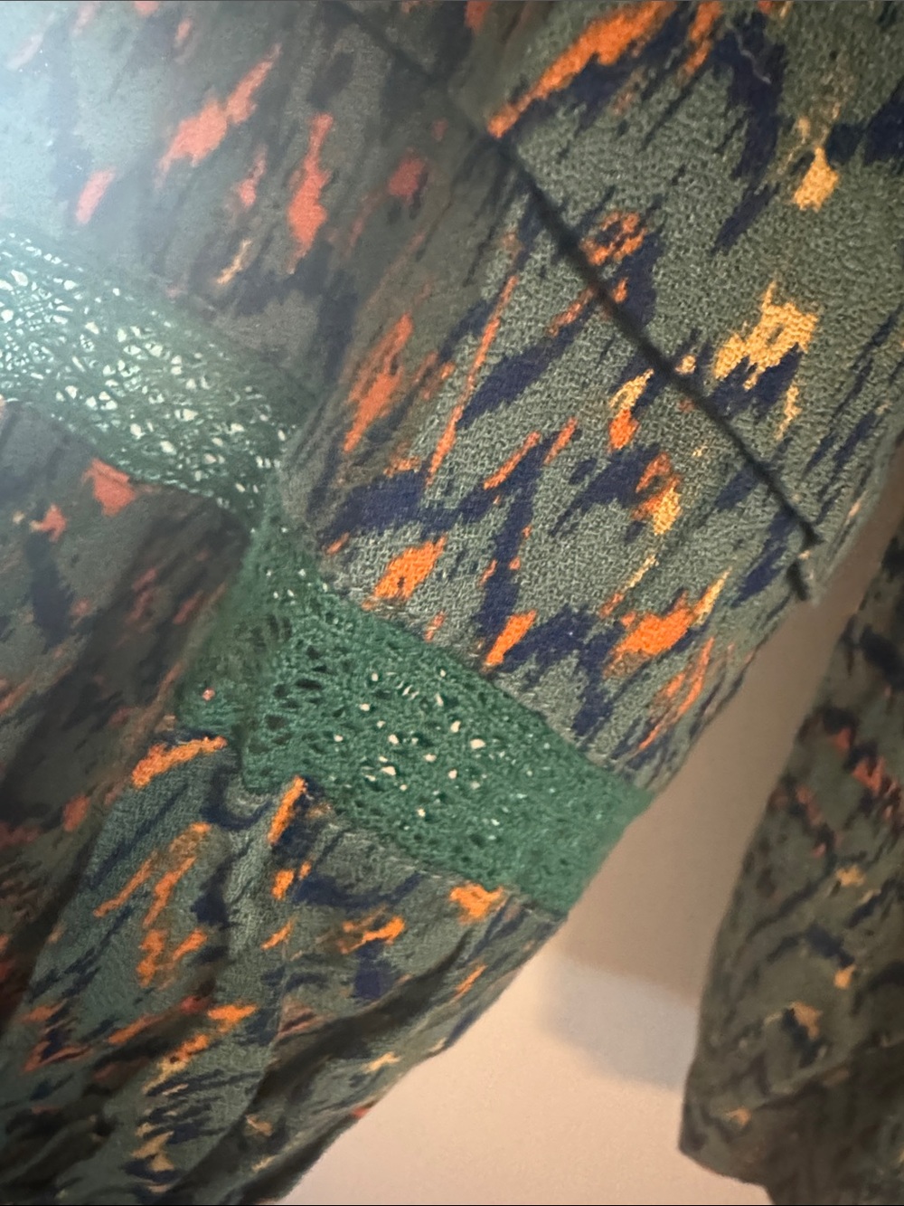 Liverpool Teal Green Patterned Boho Peasant Tunic - Picture 4 of 6